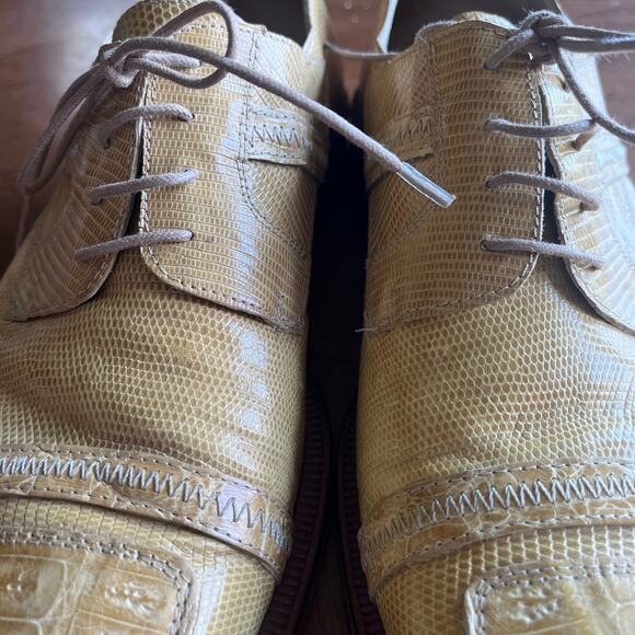 David Eden Yellow Genuine Crocodile/Lizard Shoes Sz 9 Dress main image 12